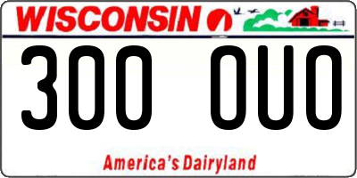 WI license plate 300OUO