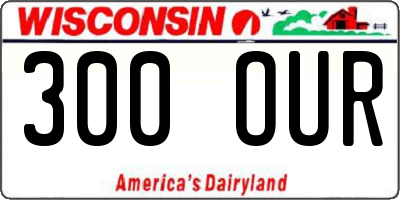 WI license plate 300OUR