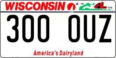 WI license plate 300OUZ