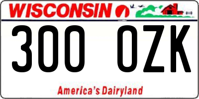 WI license plate 300OZK
