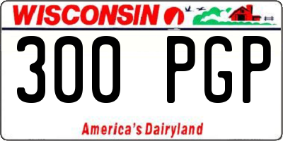 WI license plate 300PGP