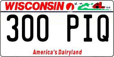 WI license plate 300PIQ