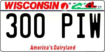 WI license plate 300PIW