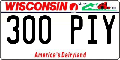 WI license plate 300PIY
