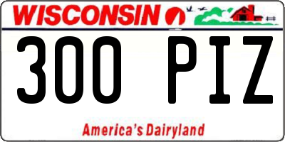 WI license plate 300PIZ
