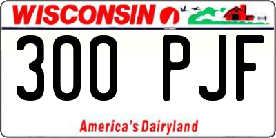 WI license plate 300PJF