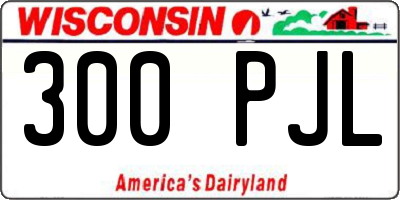 WI license plate 300PJL