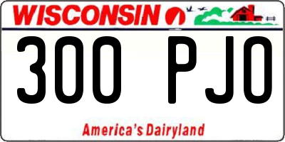 WI license plate 300PJO