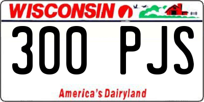 WI license plate 300PJS