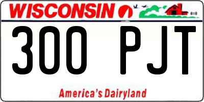 WI license plate 300PJT