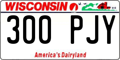 WI license plate 300PJY