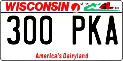 WI license plate 300PKA