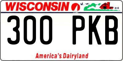 WI license plate 300PKB