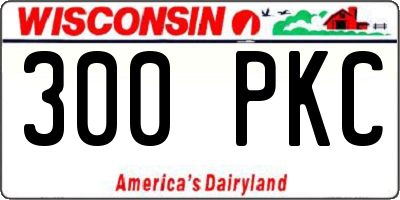 WI license plate 300PKC