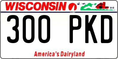 WI license plate 300PKD