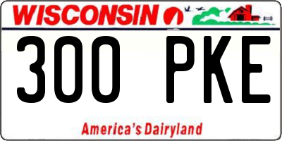 WI license plate 300PKE