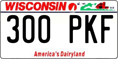 WI license plate 300PKF