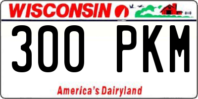 WI license plate 300PKM