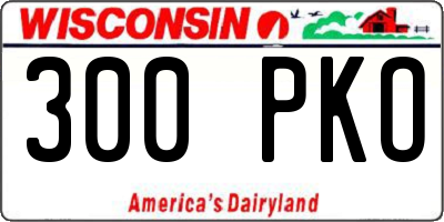 WI license plate 300PKO