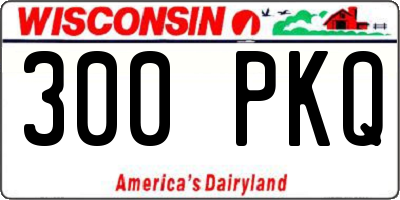 WI license plate 300PKQ