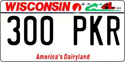 WI license plate 300PKR