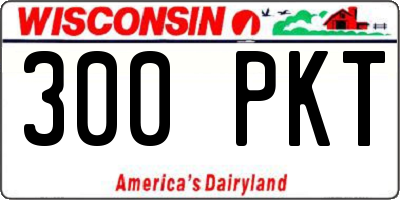 WI license plate 300PKT