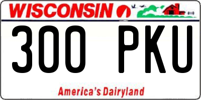 WI license plate 300PKU