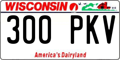 WI license plate 300PKV