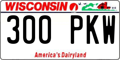 WI license plate 300PKW