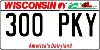WI license plate 300PKY