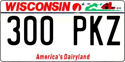 WI license plate 300PKZ