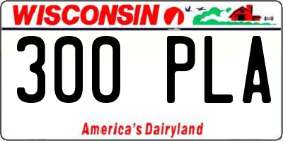 WI license plate 300PLA