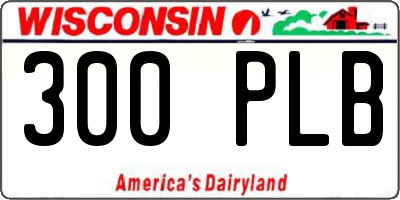 WI license plate 300PLB