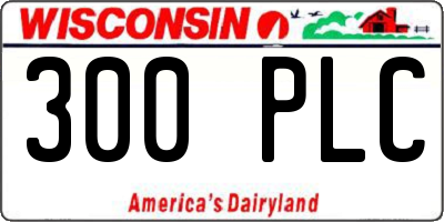 WI license plate 300PLC