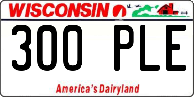 WI license plate 300PLE