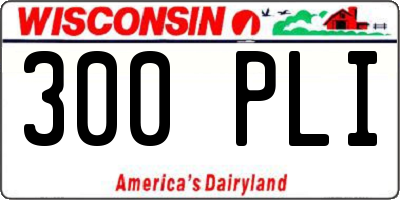 WI license plate 300PLI