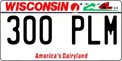 WI license plate 300PLM