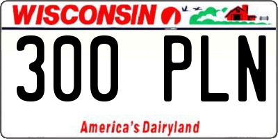 WI license plate 300PLN