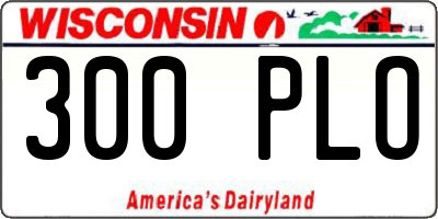 WI license plate 300PLO