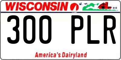 WI license plate 300PLR