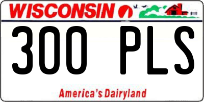 WI license plate 300PLS