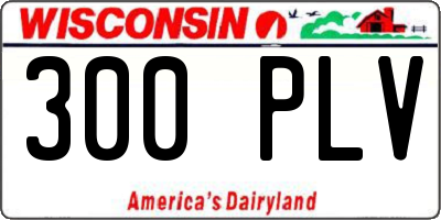 WI license plate 300PLV