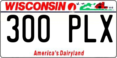 WI license plate 300PLX