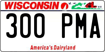 WI license plate 300PMA