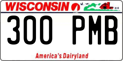 WI license plate 300PMB