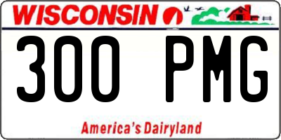 WI license plate 300PMG