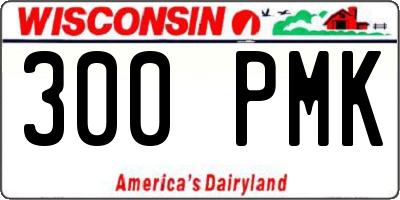 WI license plate 300PMK