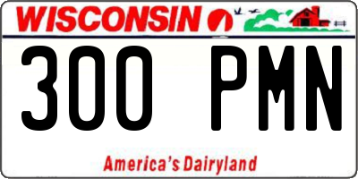 WI license plate 300PMN