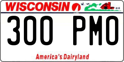 WI license plate 300PMO