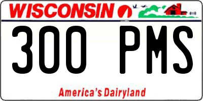 WI license plate 300PMS